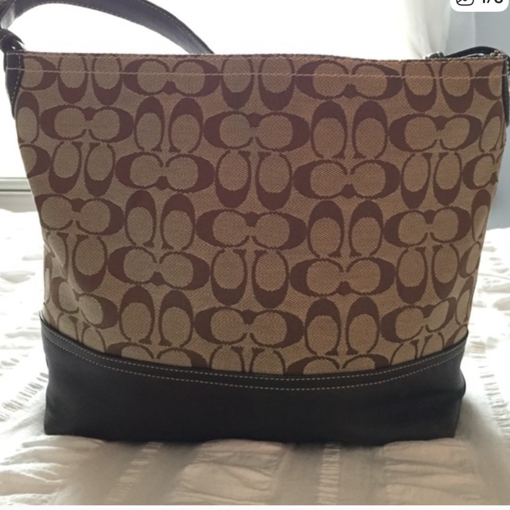 Coach Brown and Tan Leather Bag
